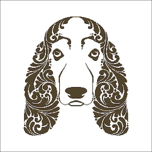 子犬の目のシルエット デジタル PDF クロスステッチ パターン