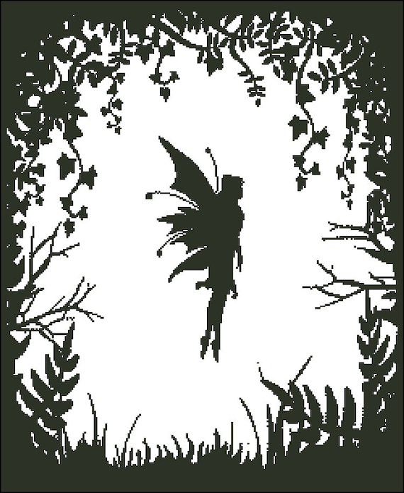 Fairy Silhouette Counted Cross Stitch Pattern Etsy