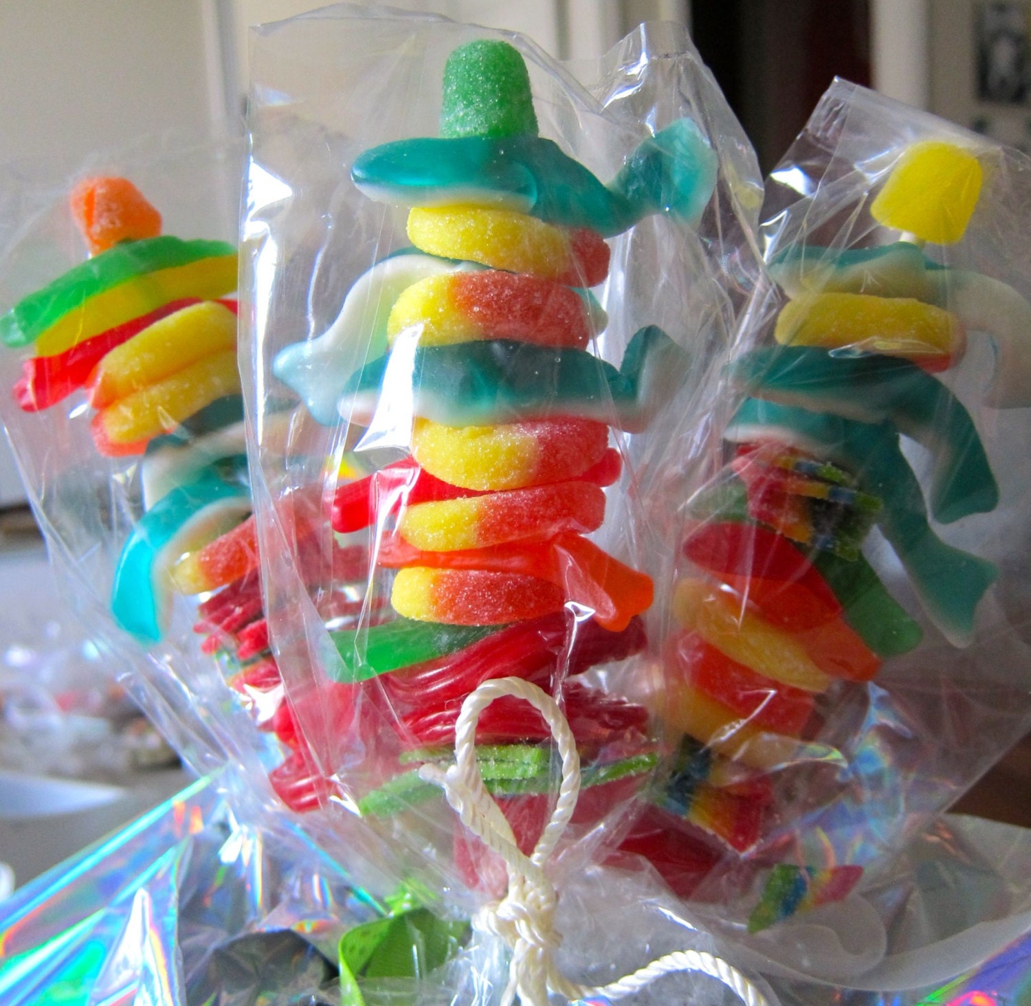 One Dozen Gummy Sweet Chewy Candy Kabobs Children's Etsy