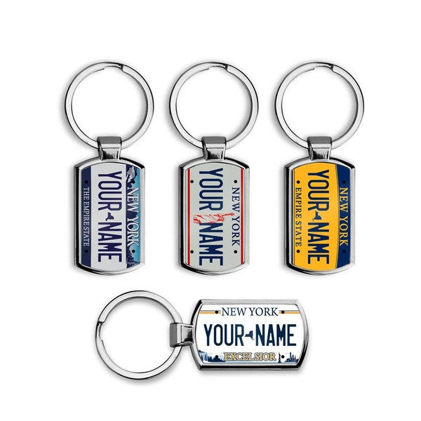 Personalized Keychain Custom New York License Plate Metal