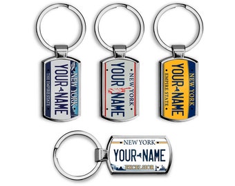 Personalized Keychain Custom New York License Plate Metal