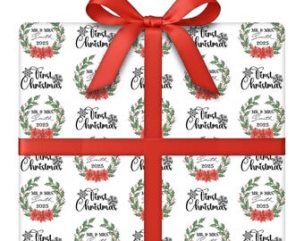 Personalized Love Notes Wrapping Paper | Gift Wrap with Your Names or Message | 24” W