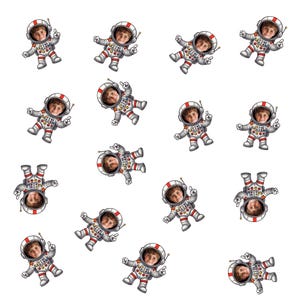 Personalisierte Astronaut Tisch Konfetti - Benutzerdefiniertes Gesicht Cutout Party Decor Accessoires | Weltraum-Thema Geburtstag, Ereignisse, Hochzeiten, Ruhestand