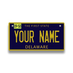 Personalisiertes Nummernschild Custom Delaware State Vanity Tag - Fahrzeug Fahrrad Motorrad Golf Cart Moped