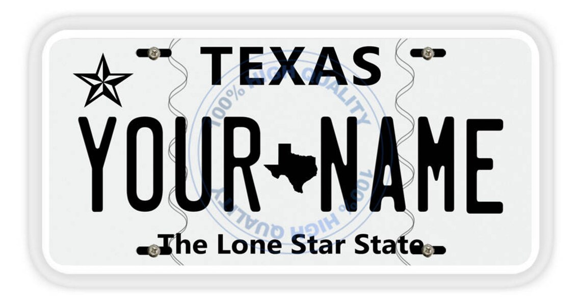 Personalized Custom Name 2016 Texas State License Plate Tag Etsy