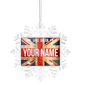 Personalized Ornament Custom Name License Great Britain Flag Plate
