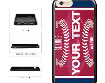 Personalized Custom Name Baseball St. Louis Rubber Phone Case for iPhone 6 7 8 Plus X XS 11 12 13 14 15 Plus Pro Max Mini iPod