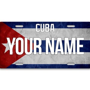 Personalisiertes Nummernschild Namensschild Kuba Flaggenschild - Fahrzeug Fahrrad Motorrad Golf Cart Moped
