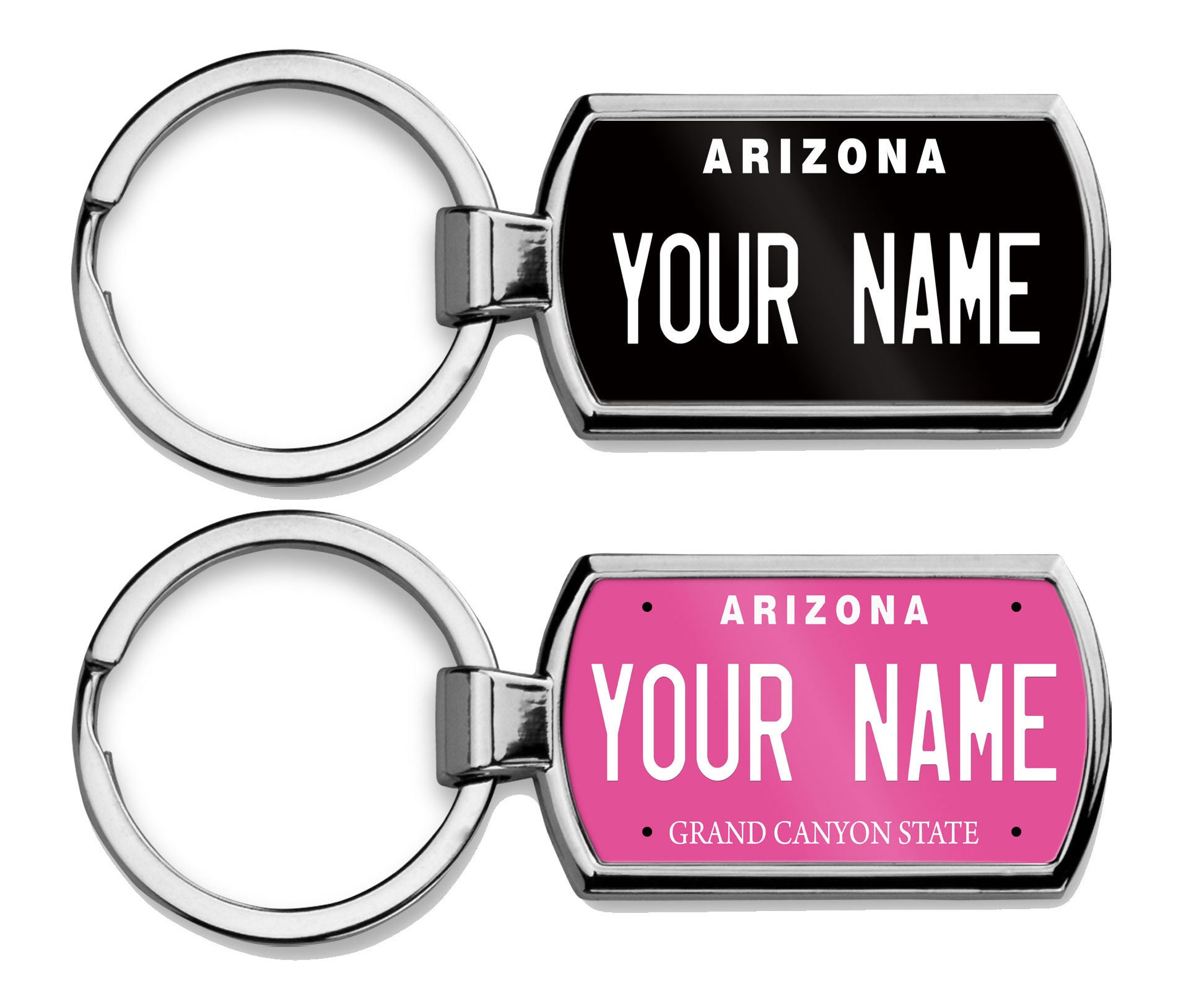 Personalized Keychain Custom Name Arizona State Pink Blackout Holiday ...