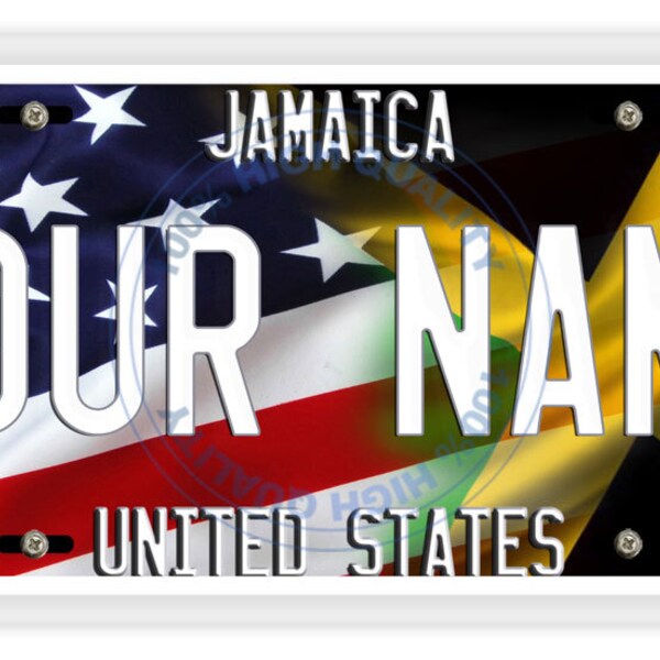 Personalized License Plate Jamaica Etsy
