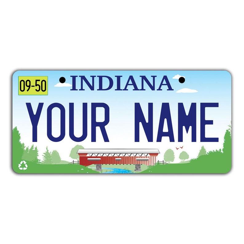 Personalized Custom Indiana State License Plate Tag Vehicle Etsy