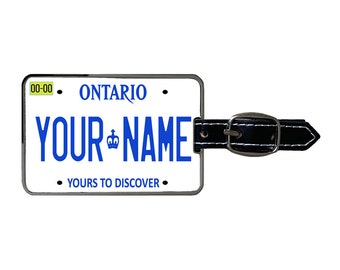 Personalized Luggage Tag Custom Name Canada Ontario  with Strap