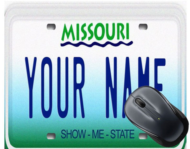 Personalized Custom Missouri License Plate Square Mouse Pad Etsy
