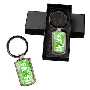 Keychain Gallbladder Cancer Awareness Faith Ribbon Metal
