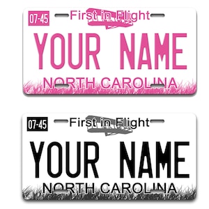 Personalized License Plate Custom North Carolina State Pink Blackout Holiday 2021 Vanity Tag - Vehicle Bicycle Motorcycle Golf Cart Moped