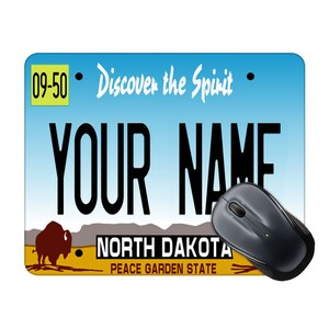Personalized Mouse Pad Custom North Dakota License Plate Square