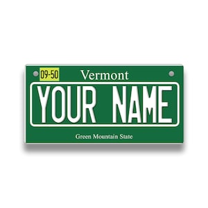 Personalisiertes Nummernschild Custom Vermont State Vanity Tag - Fahrzeug Fahrrad Motorrad Golf Cart Moped