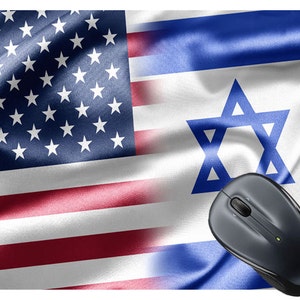 Mouse Pad Israel and USA Mixed Flag Square