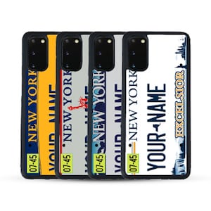 Personalized New York License Plate Rubber Phone Samsung Galaxy s22 s23 5G FE A23 A24 A53 A54 Plus Ultra Flip Fold 3 4 5