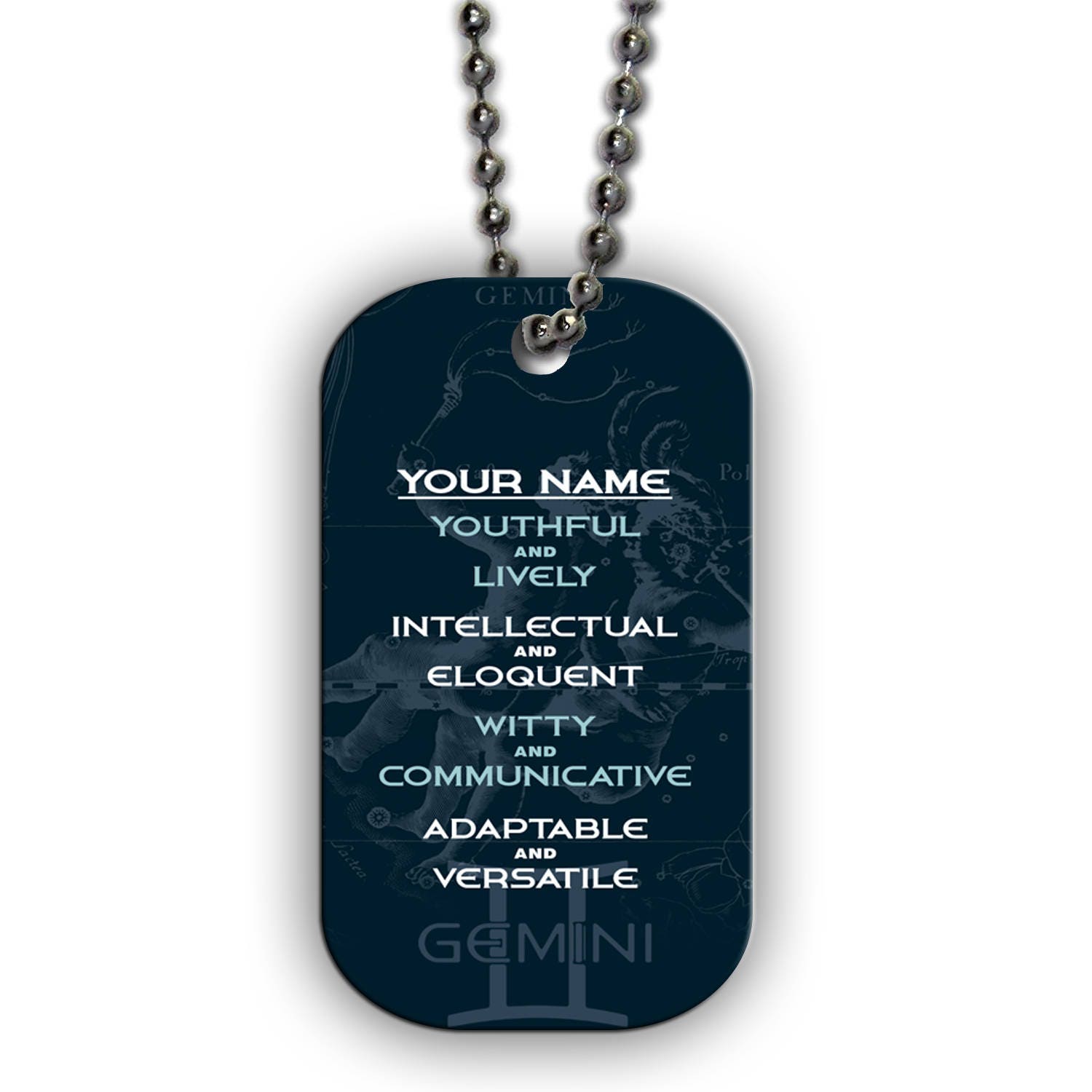 Personalized Military Dog Tag Necklace Custom Name Zodiac Sign -  Norway
