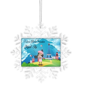 Personalized Ornament Custom Name Future World Traveler African American Girl
