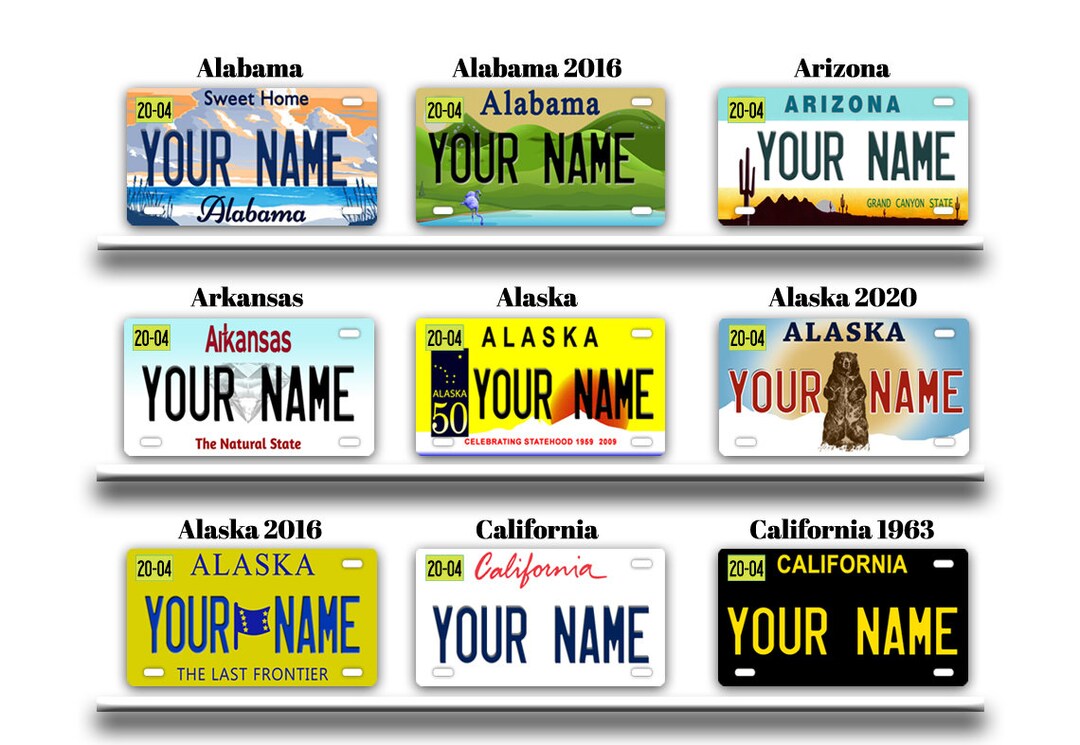 Personalized License Plate Custom Name All State Vanity Tag Vehicle