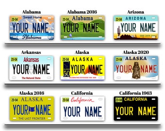 Personalized License Plate Custom Name All State Vanity Tag - Vehicle Bicycle Motorcycle Golf Cart Moped