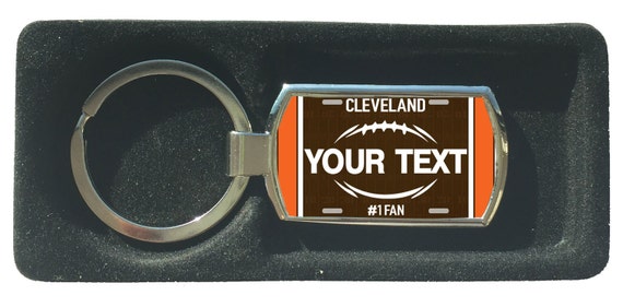 Personalized Keychain Custom Name Football Team Cleveland License