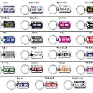Personalized Keychain Custom Texas License Plate Metal
