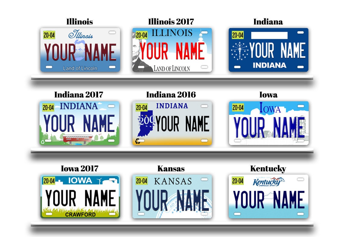Personalized Custom Name All State License Plate Tag Vehicle Etsy