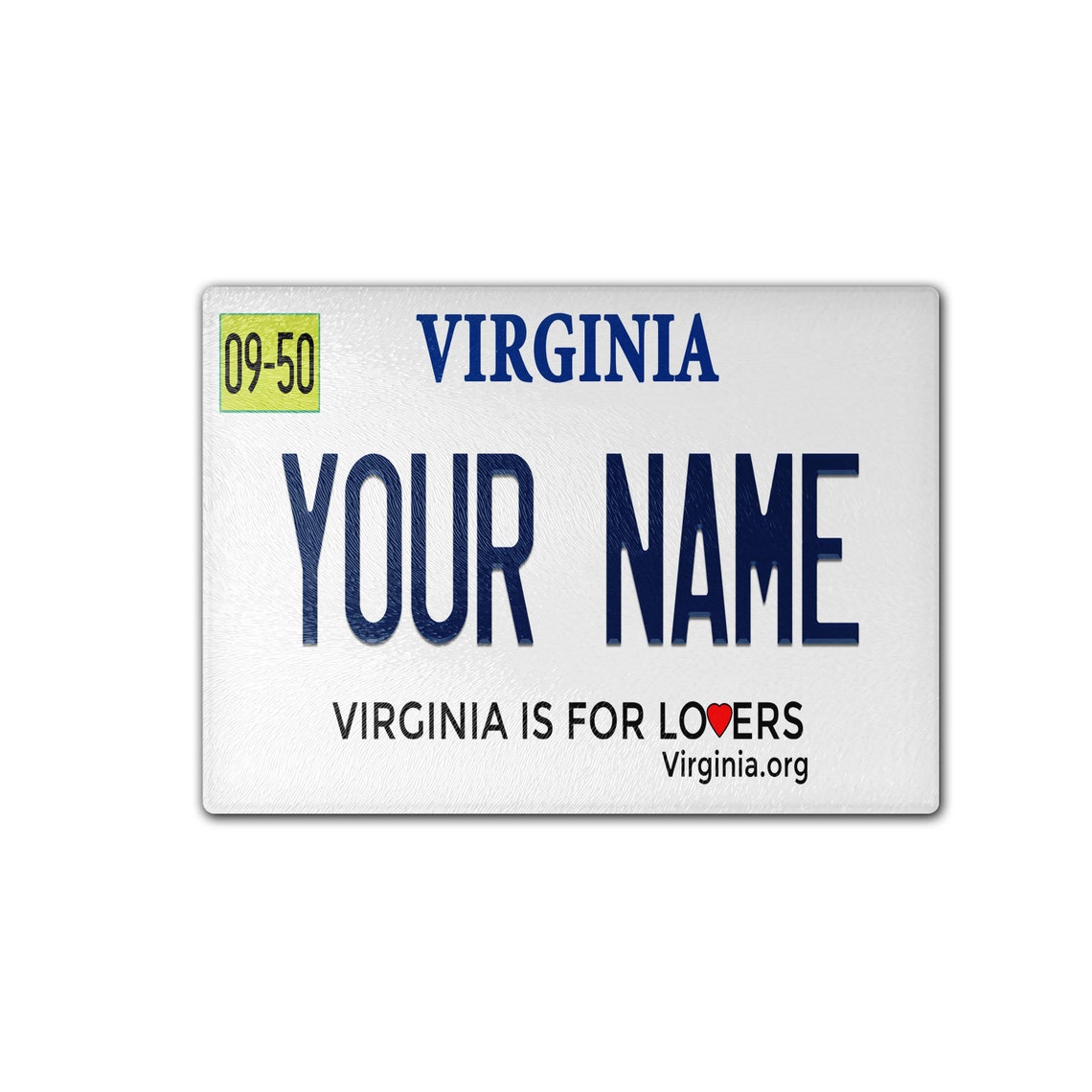 Personalized Custom Name Virginia State License Plate Glass Etsy