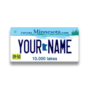 Personalized License Plate Custom Minnesota State Vanity Tag -  Vehicle Bicycle Motorcycle Golf Cart Moped