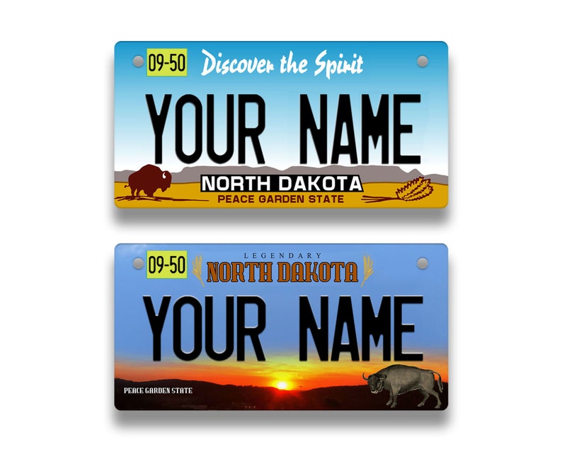 Personalized Custom North Dakota State License Plate Tag Etsy