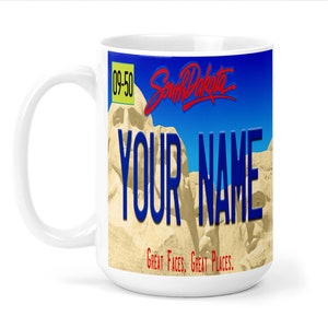 Personalized Mug Custom South Dakota License Plate 15oz Ceramic Mug