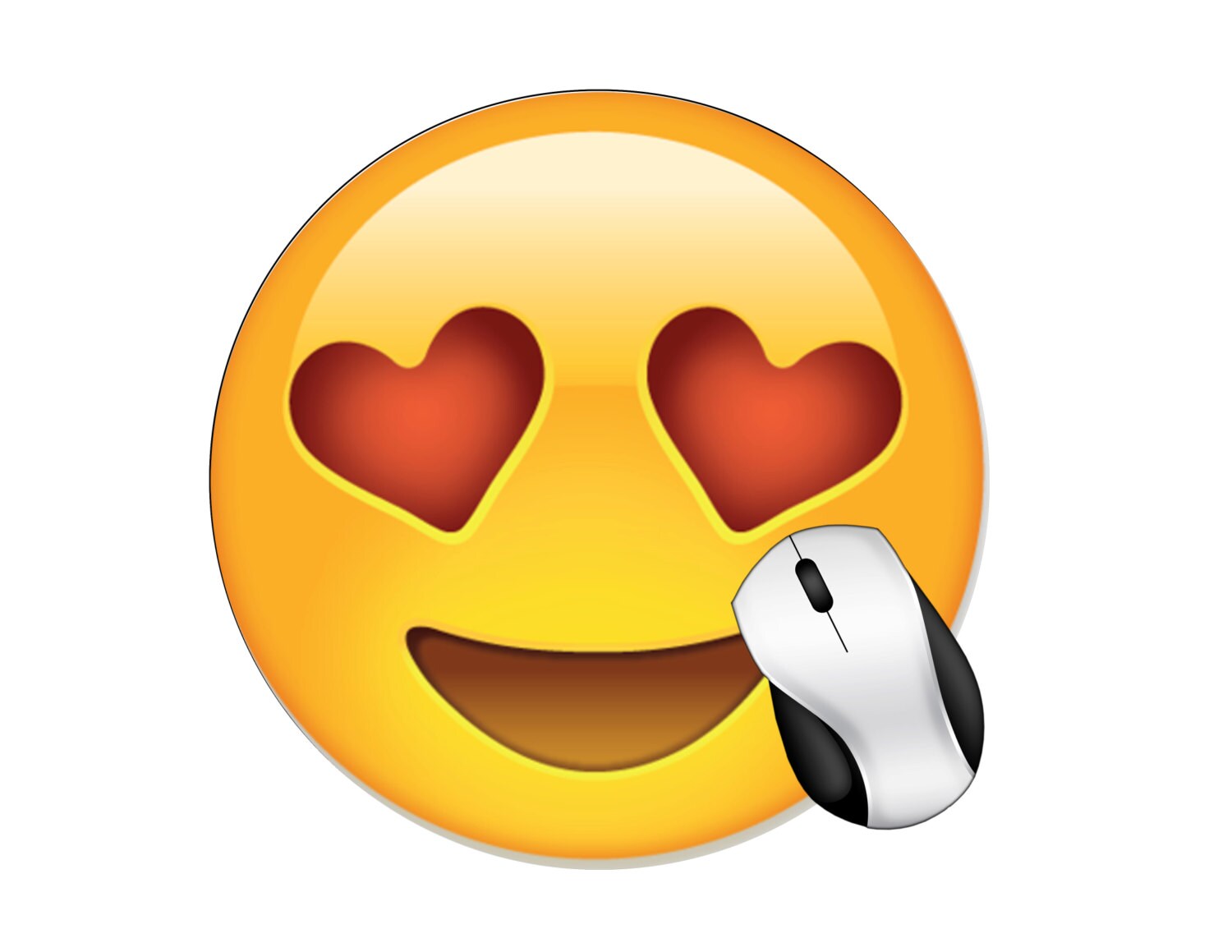 Emoji Herz Augen Runde Mauspad Etsy