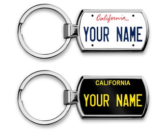 Personalized Keychain Custom California License Plate Metal