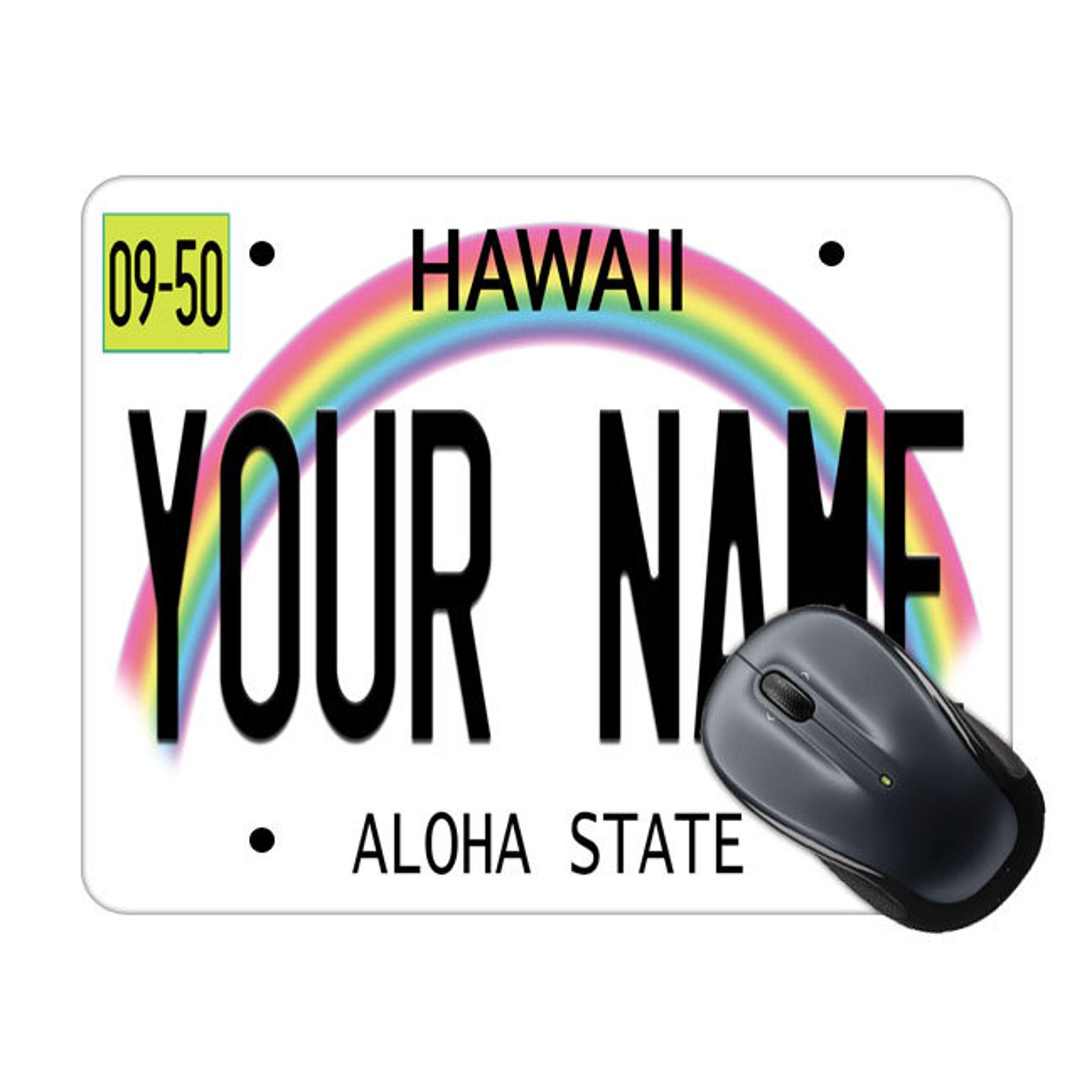 Personalized Custom Hawaii License Plate Square Mouse Pad Etsy