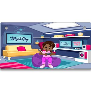 Personalisiertes Kennzeichen Custom Future Software Developer African American Girl Vanity Tag - Fahrrad Motorrad Golf Cart Moped