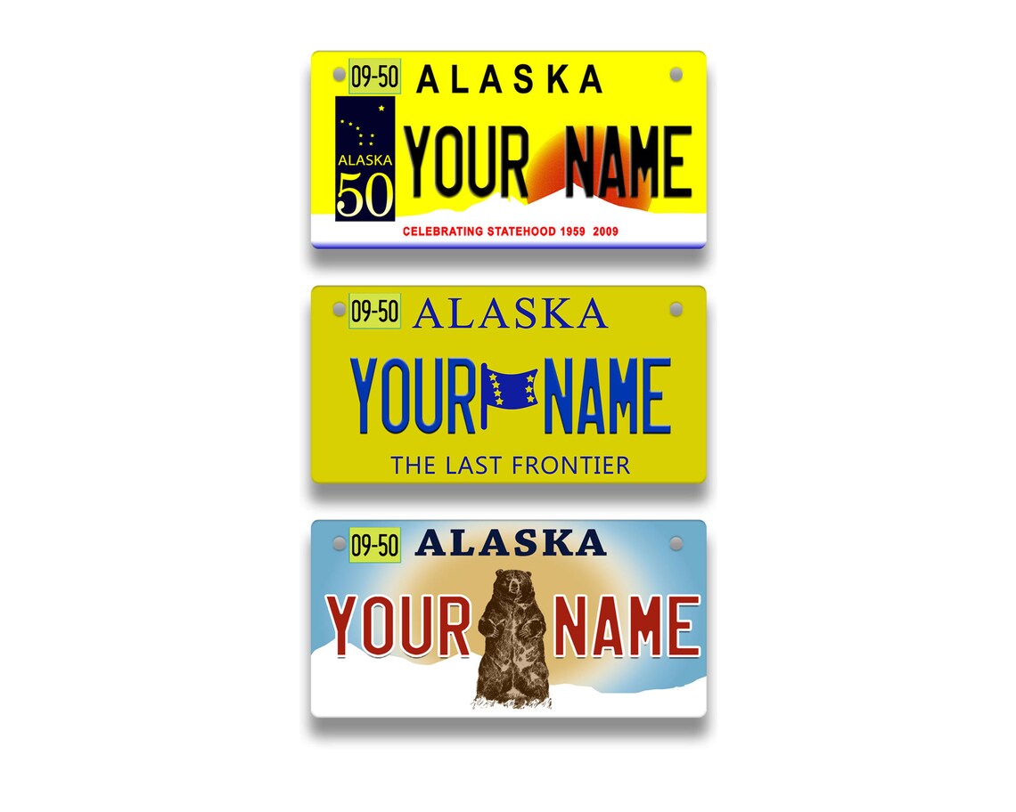 Personalized Custom Name Alaska State License Plate Tag Etsy Ireland