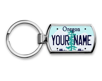 Personalisierte Schlüsselanhänger Custom Oregon Nummernschild Metall