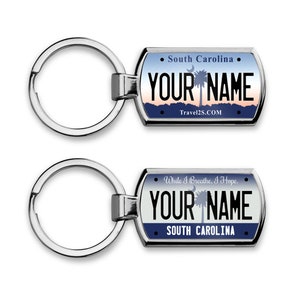 Personalized Keychain Custom South Carolina License Plate Metal