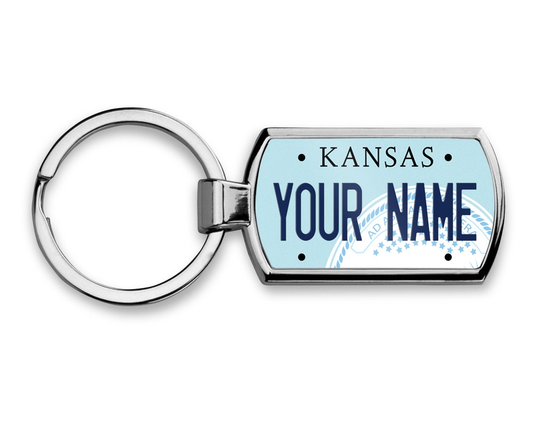 Keychains Kansas Personalized Keychain Custom Kansas License Plate Metal - Etsy