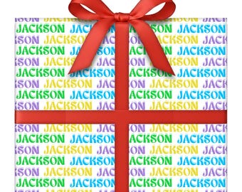 Personalized Bold and Bright Wrapping Paper | Gift Wrap with Vibrant Colors | 24” W