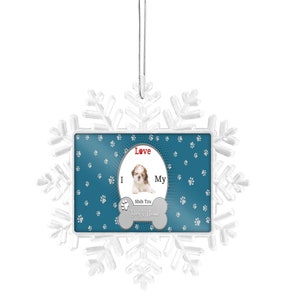 Personalized Ornament Custom Name I Love My Dog Shih Tzu