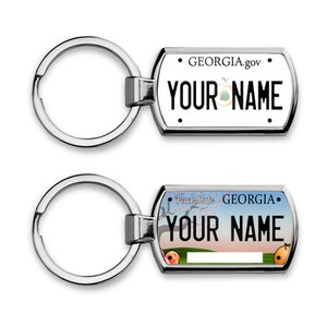 Personalized Keychain Custom Georgia License Plate Metal