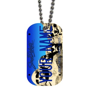 Personalized Military Dog Tag Necklace Custom Name 2016 South Dakota License Plate Single Sided Metal  with Beaded Chain