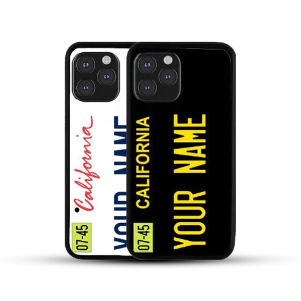 Personalized California License Plate Phone Case for iPhone 6 7 8 Plus X XS 11 12 13 14 15 Plus Pro Max Mini iPod