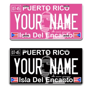 Personalized License Plate Custom Puerto Rico State Pink Blackout Holiday 2021 Vanity Tag - Vehicle Bicycle Motorcycle Golf Cart Moped