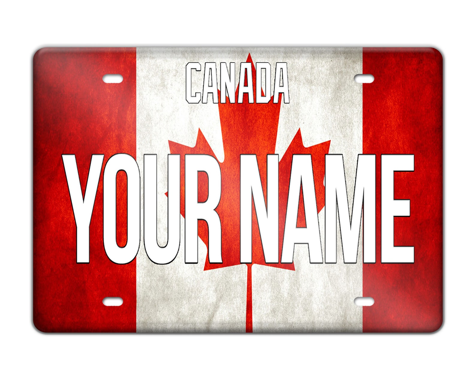 Personalized Custom Name License Canada Flag Plate Square Etsy