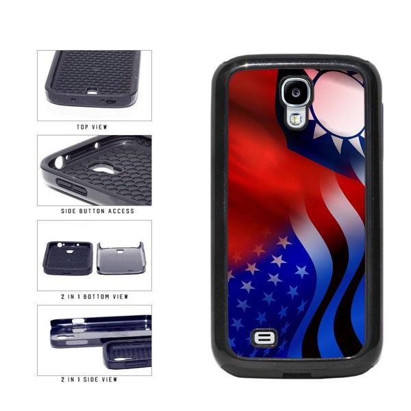 Taiwan And USA Mixed Satin Flag Rubber Phone Samsung Galaxy s22 s23 5G FE A23 A24 A53 A54 Plus Ultra Flip Fold 3 4 5